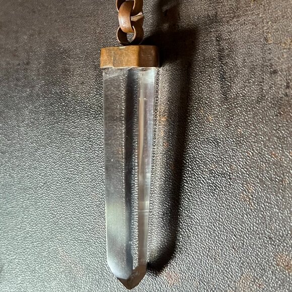 Genuine Faceted Smoky Quartz and Quartz Point Pendant/Sun Catcher, 6" - Picture 4 of 6